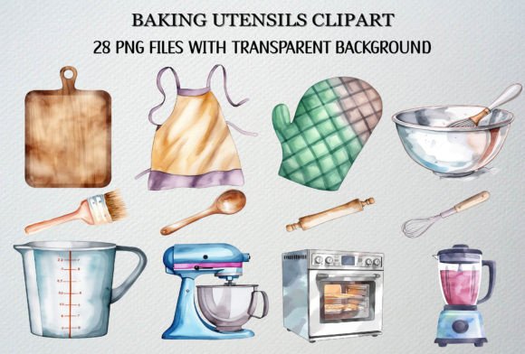 Kitchen Tools and Ingredients for Baking Graphic by moonery · Creative  Fabrica