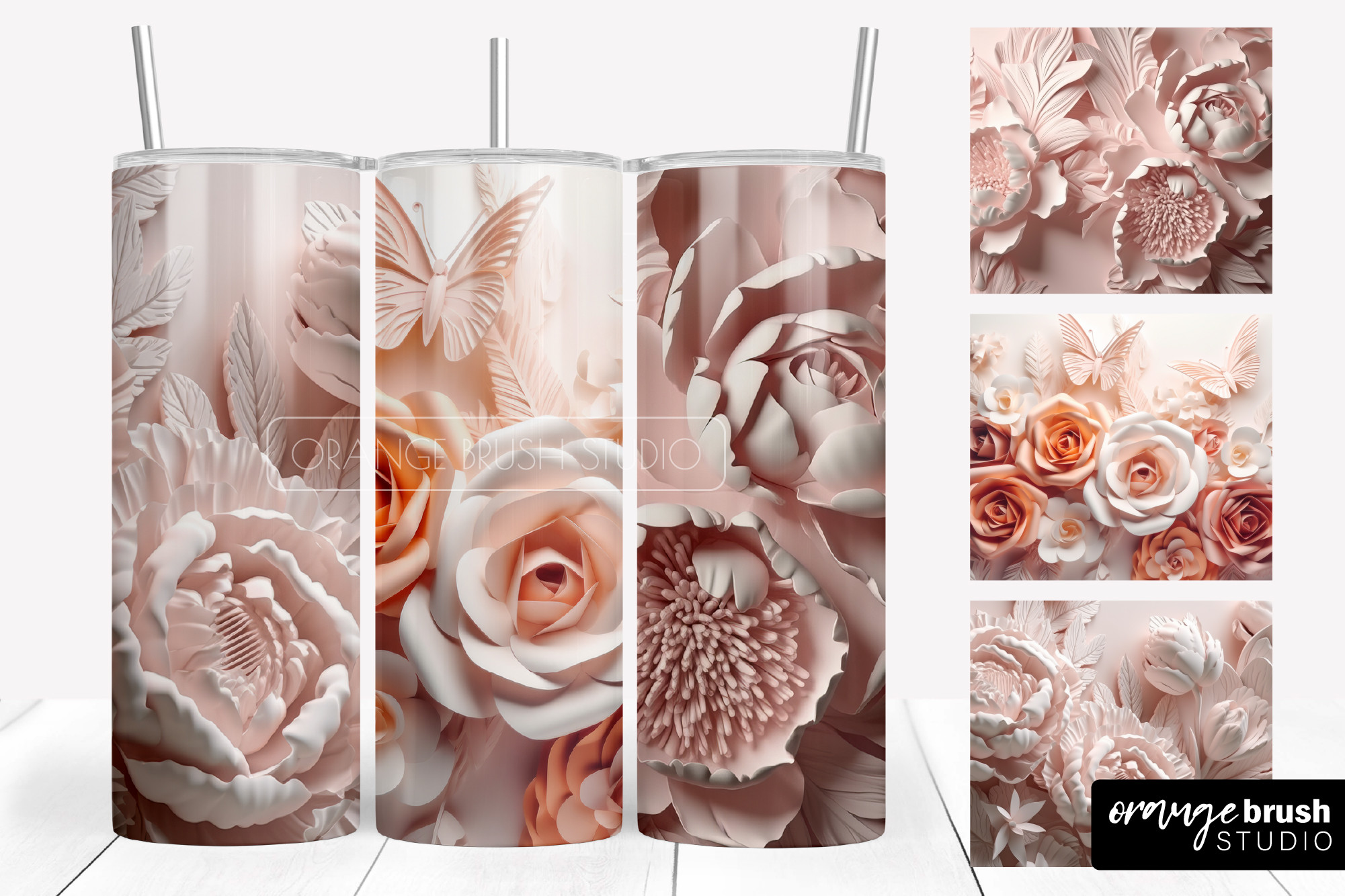 3D Daisy Tumbler 1 Graphic by Tumbler Wraps · Creative Fabrica