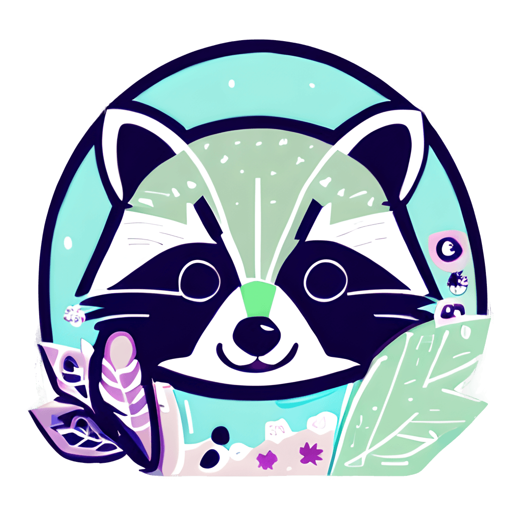 Cute Raccoon Sticker Kawaii Pastel · Creative Fabrica