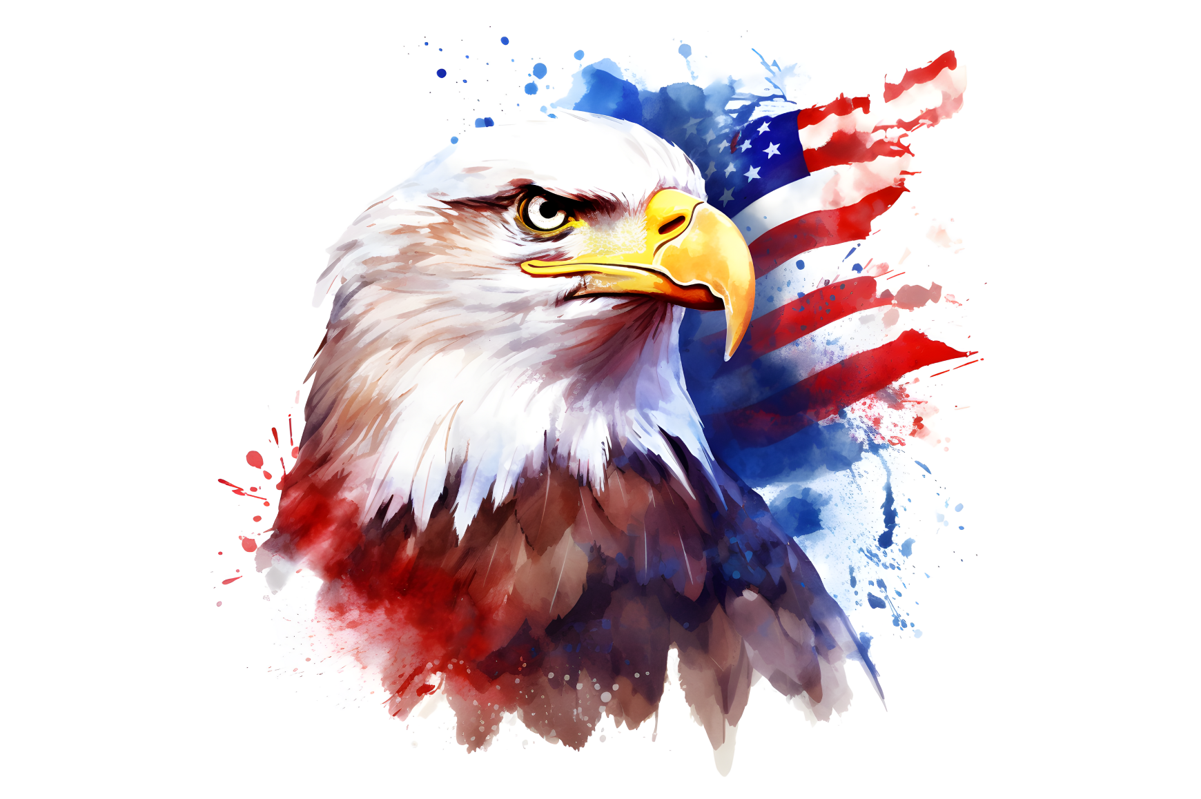 Watercolor American Eagle Sublimation Graphic by WatercolorByKr ...