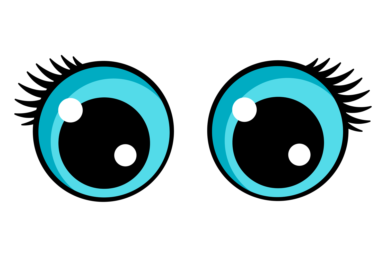 cartoon eyes with eyelashes