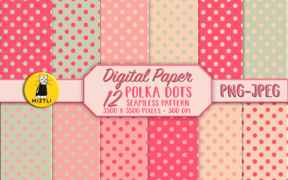 Pink Polka Dots Seamless Digital Paper Pack, Pink Dots, Stars, Hearts,  Printable Scrapbook Paper, Pink Party Backgrounds 