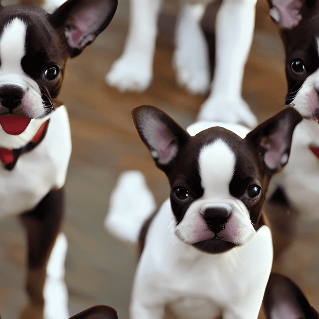 Boston Terrier Puppies Playing Pattern · Creative Fabrica