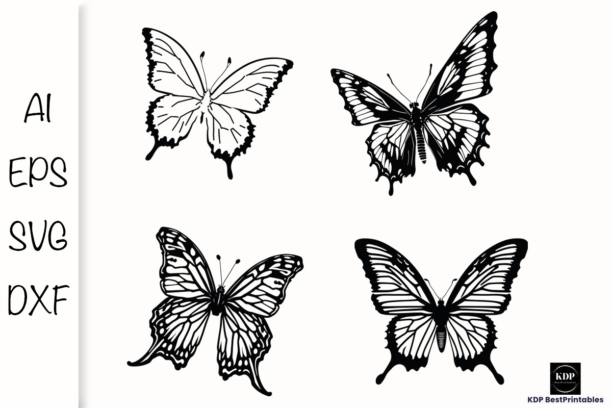 Butterfly Silhouette - Logo V3 Graphic by KDP BestPrintables · Creative ...