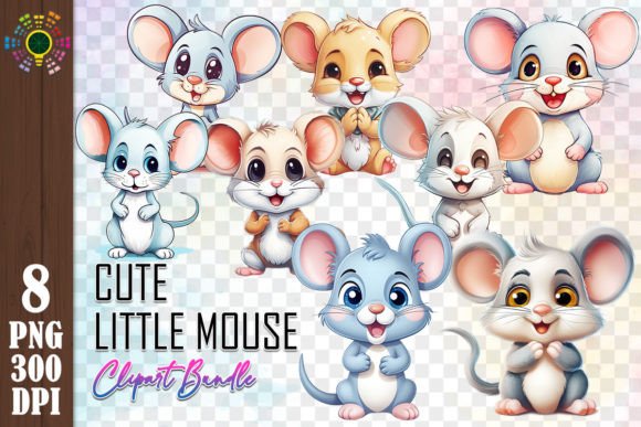 Mouse Clipart-cute big eared mouse cartoon style clip art