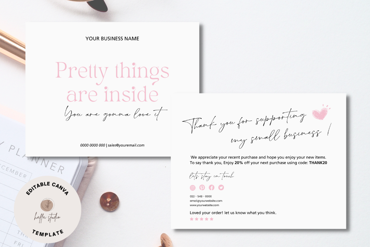 Editable Canva Business Thank You Card Graphic by Haffa Studio ...