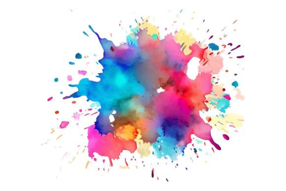 Colorful Paint Splatter, Ink Splash Graphic by pixeness · Creative Fabrica