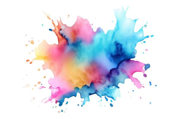 Watercolor Paint Ink Splash Background Gráfico por pixeness · Creative  Fabrica
