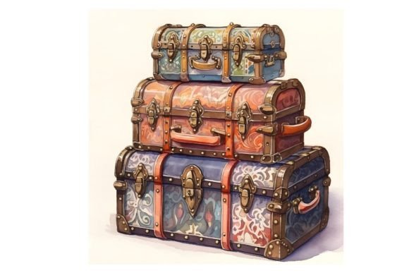 Gráfico de maleta vintage · Creative Fabrica