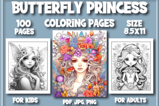 100+ Butterfly Princess Coloring Pages Graphic by Design Zone ...