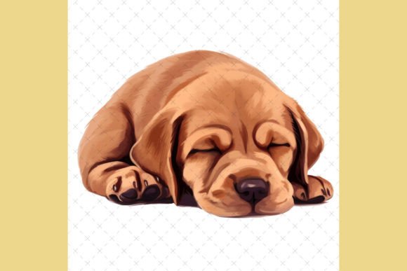 cute sleeping dogs drawing