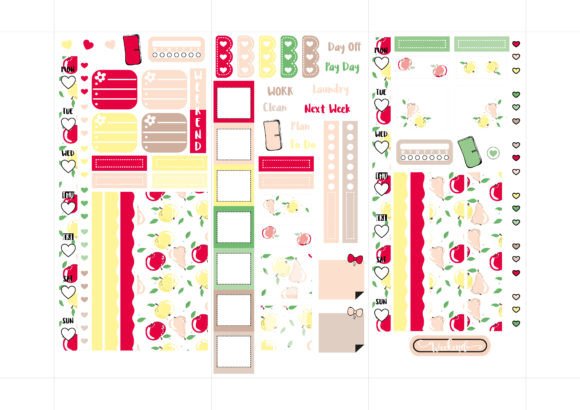Fruits Hobonichi Sticker Kit Graphic by BixiBina · Creative Fabrica