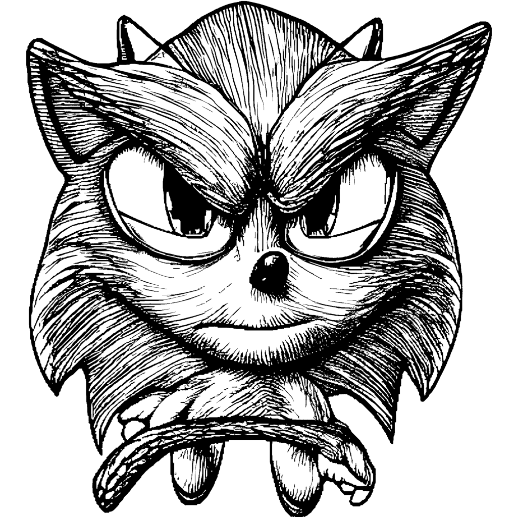 Desenho para colorir de Sonic the Hedgehog Smiling · Creative Fabrica