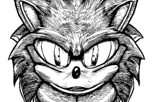 Desenho para colorir do Sonic · Creative Fabrica