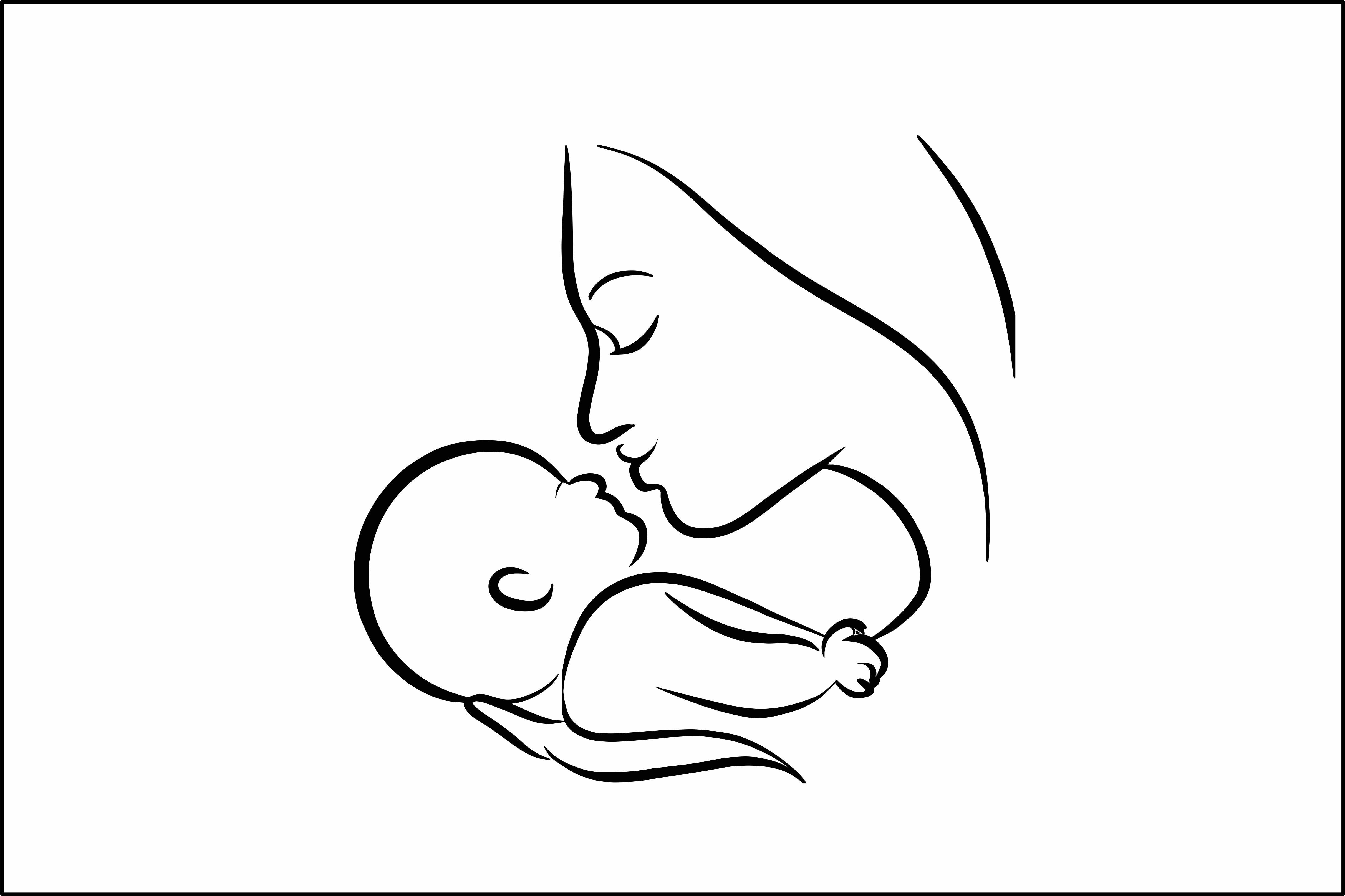 Mom and Baby Outline Line Art Vector Graphic by Screech Owl Supply ...