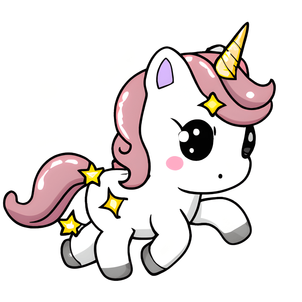 20 Unicorn Stickers Black Silver or Gold Sparkly Stickers as 