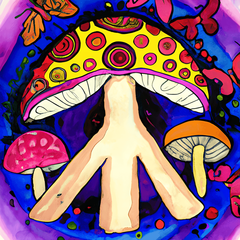 Boho Mushroom Peace Symbol Graphic · Creative Fabrica