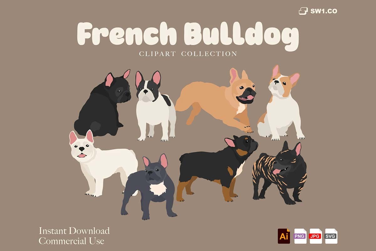 Bulldog Clipart Set,PNG.SVG Graphic by sw1co design · Creative Fabrica