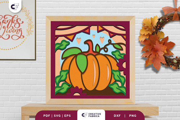 Thanksgiving Pumpkin 3D Shadow Box SVG · Creative Fabrica