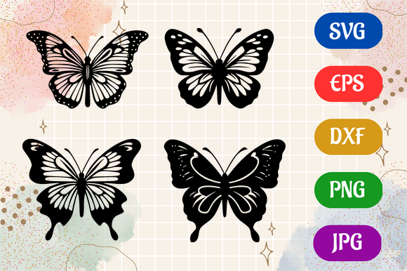 Butterflies | Silhouette Vector SVG EPS Graphic by Creative Oasis ...