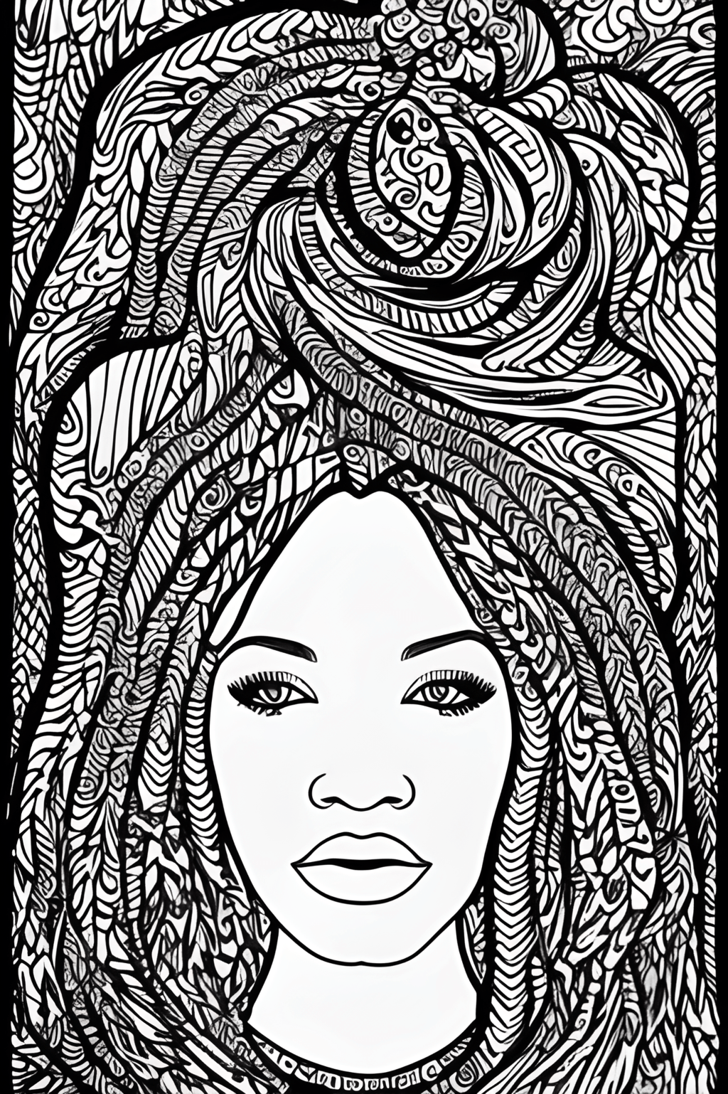Black Woman Coloring Page · Creative Fabrica