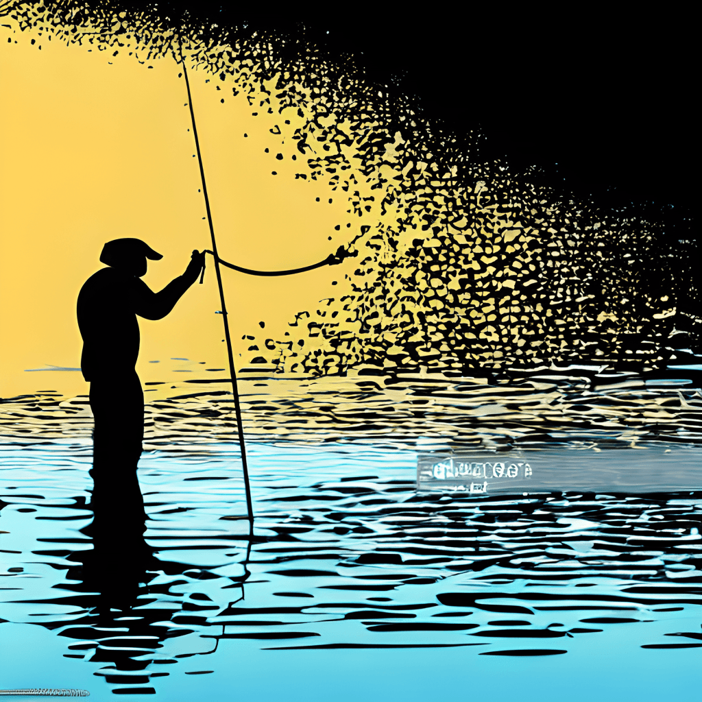 Fishing Vector with Man Silhouette · Creative Fabrica