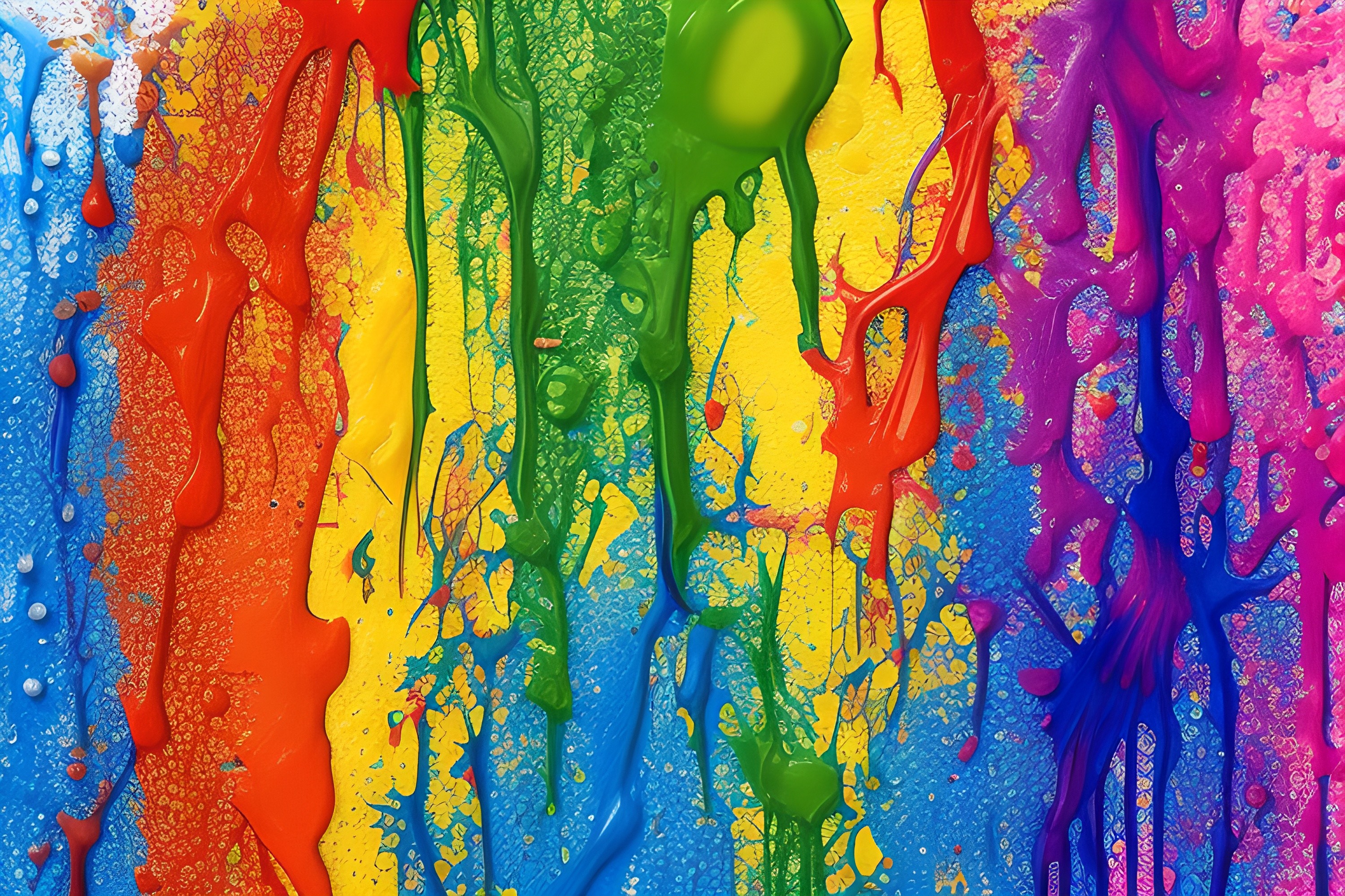 colorful dripping paint