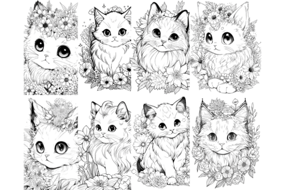 Cute Cat Coloring Book for Adults: Gorgeous Cats and Kittens, Ideal Gift  for Cat Enthusiasts, Relaxing Coloring Experience, Stress & Anxiety Relief