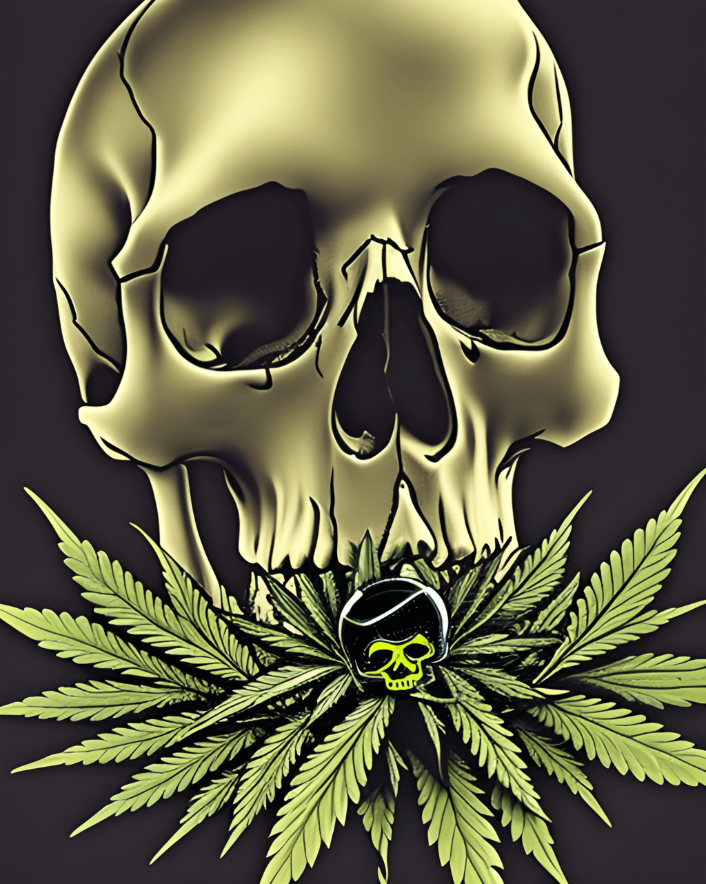 Skull Smoking Cannabis Graphic · Creative Fabrica