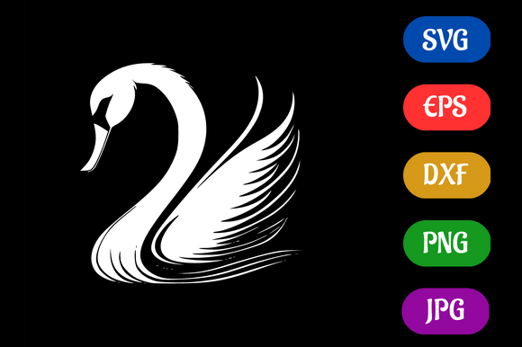 Swan | Black and White Logo Vector Art Graphic by Creative Oasis ...