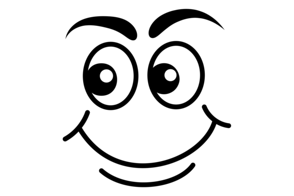 excited clipart face black and white