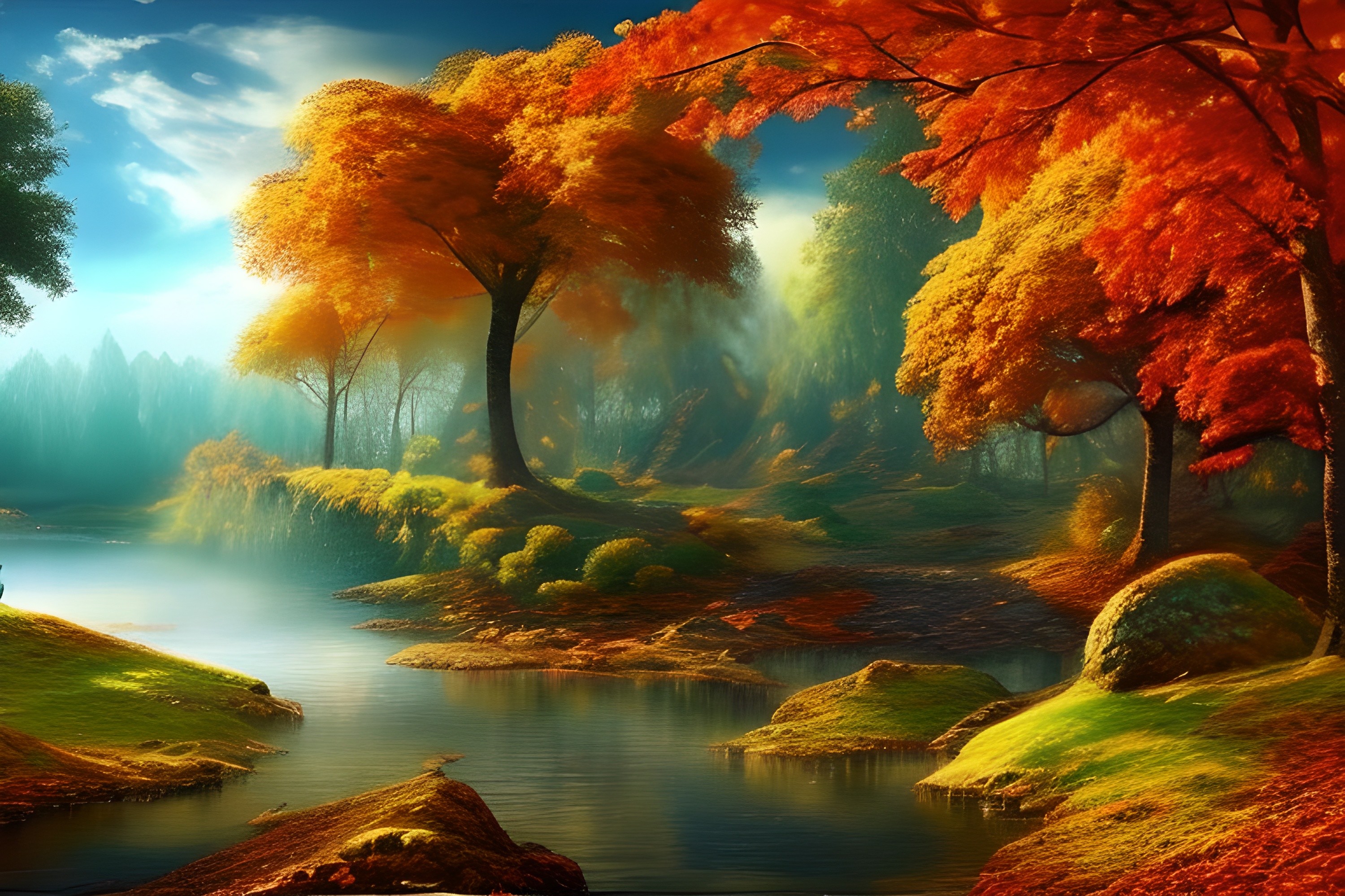 Autumn Landscape Background Graphic by Craftable · Creative Fabrica