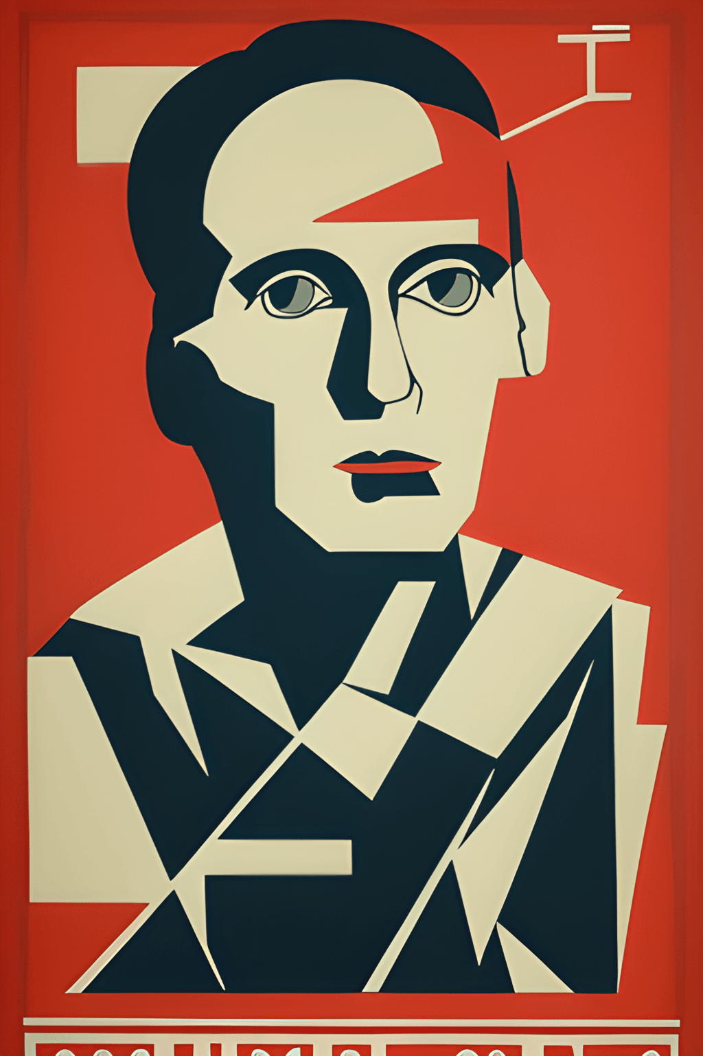 Bauhaus Cubic Face Portrait Propaganda Movie Poster · Creative Fabrica