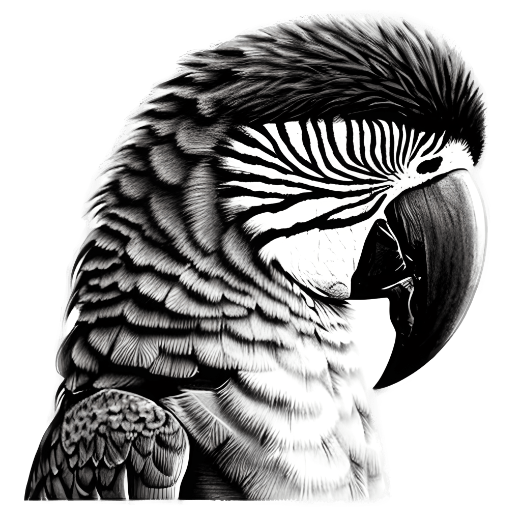 Line Art Parrot Face · Creative Fabrica