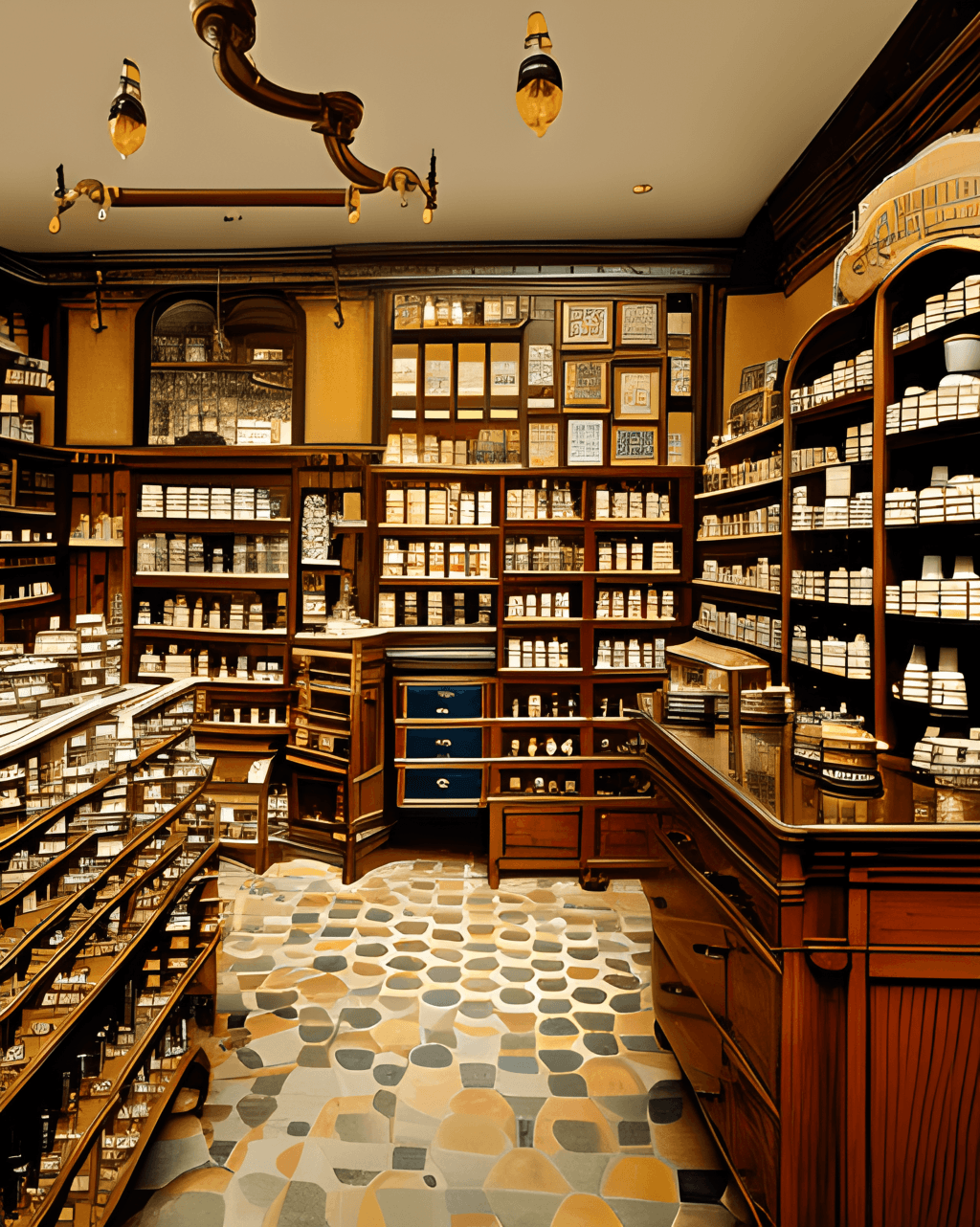 Interior of a Full Color Victorian Era Apothecary Shop Photograph ...