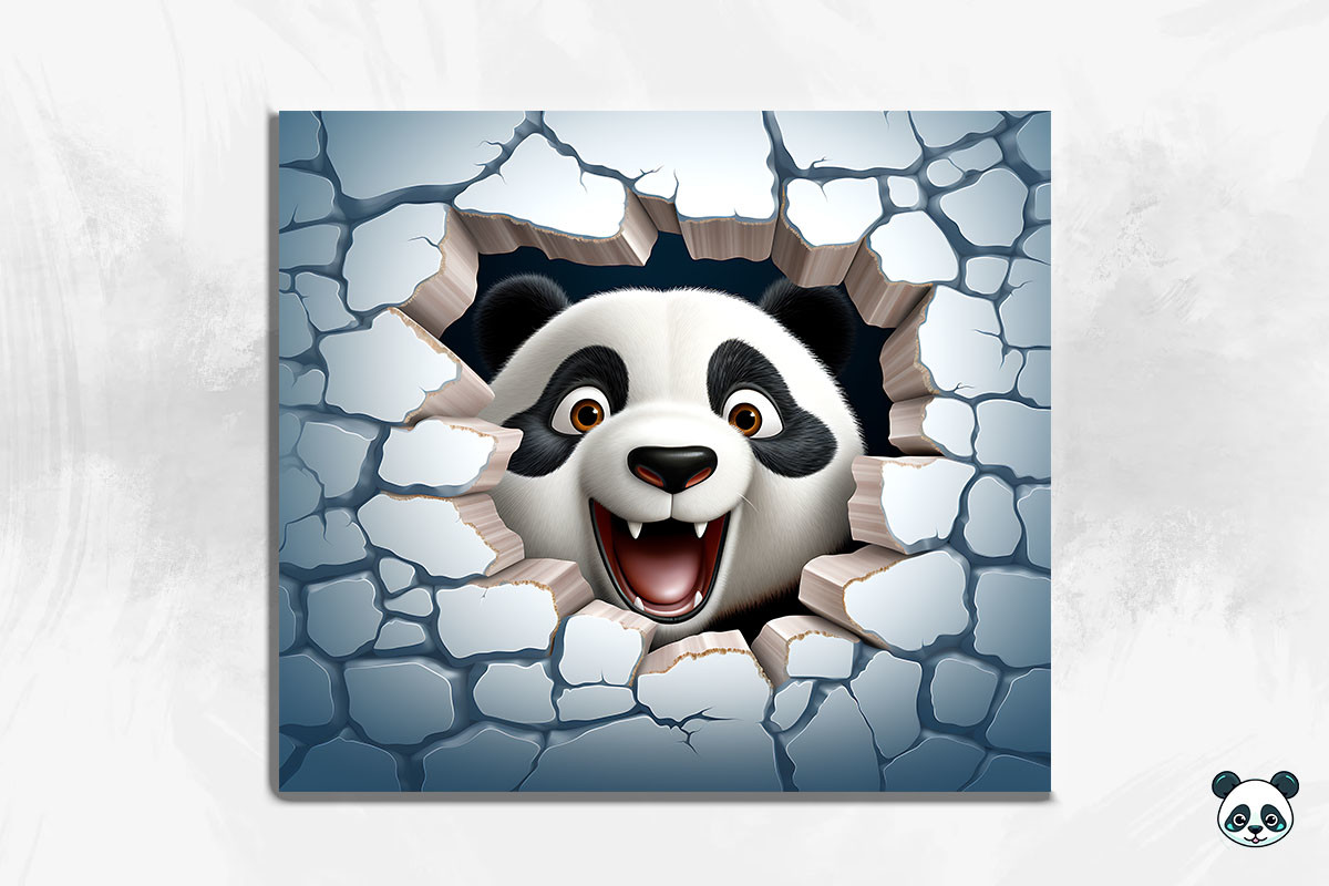 3D Cute Panda Tumbler 6 Graphic by DaFlowerChild · Creative Fabrica