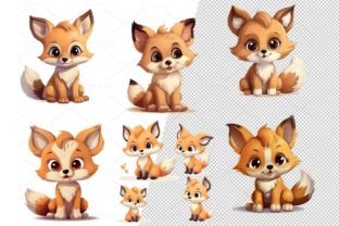 Cute Fox Sitting - Fox - Sticker