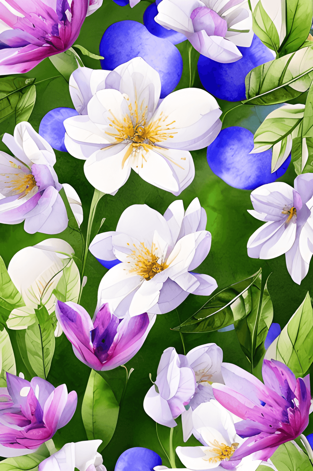 Beautiful Watercolor Wildflowers Background · Creative Fabrica
