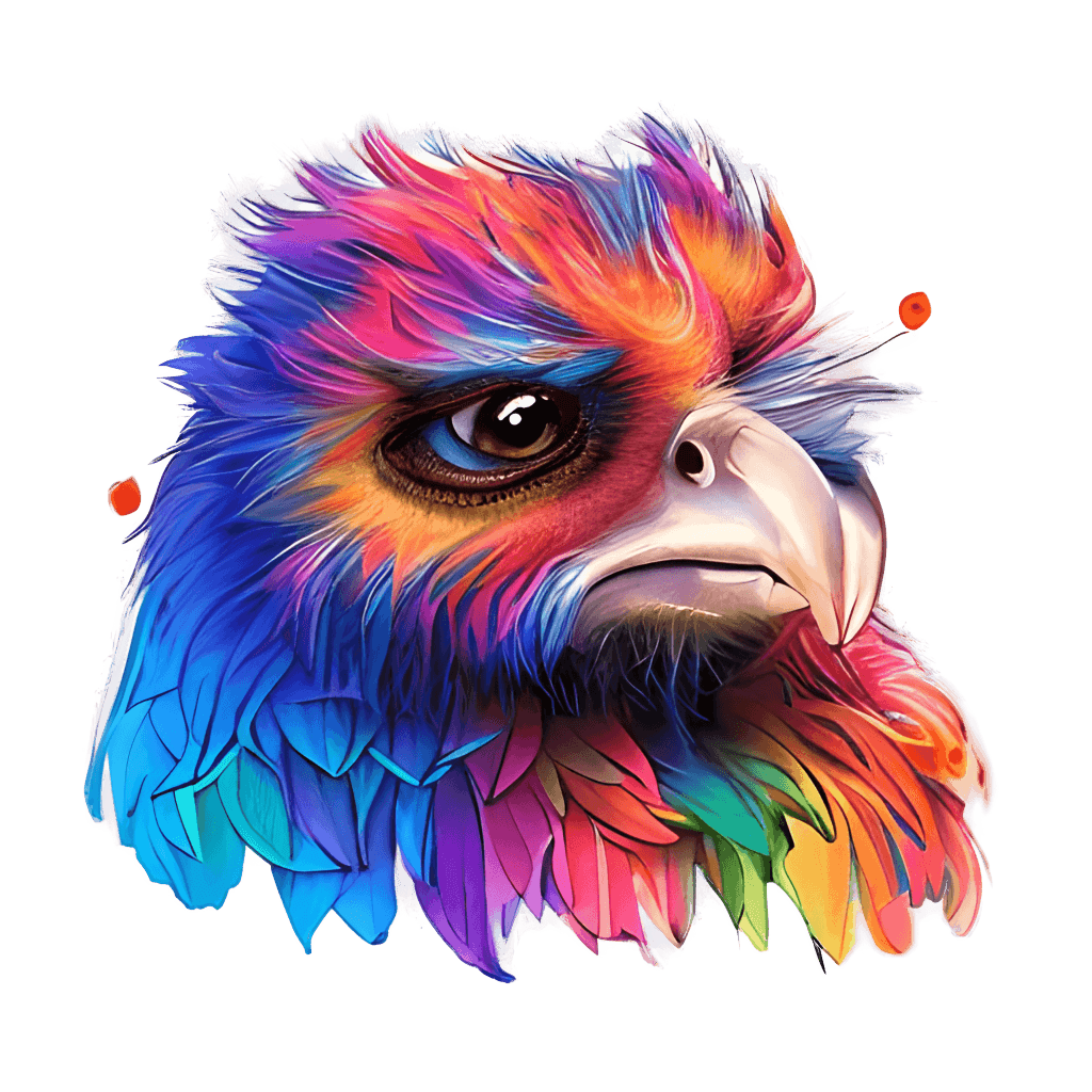 Beautiful Bearded Vulture Rainbow Graphic · Creative Fabrica