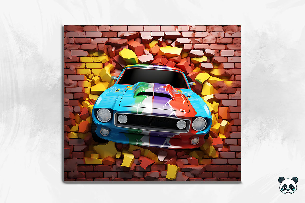 3D Race Car Cracked Hole Tumbler 11 Graphic by Pandastic · Creative Fabrica