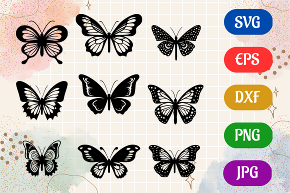 Butterflies | Silhouette SVG EPS DXF Graphic by Creative Oasis ...