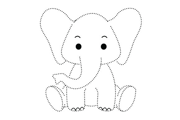 Elephant Animal Dotted Line Practice Graphic by Biki Baam · Creative ...