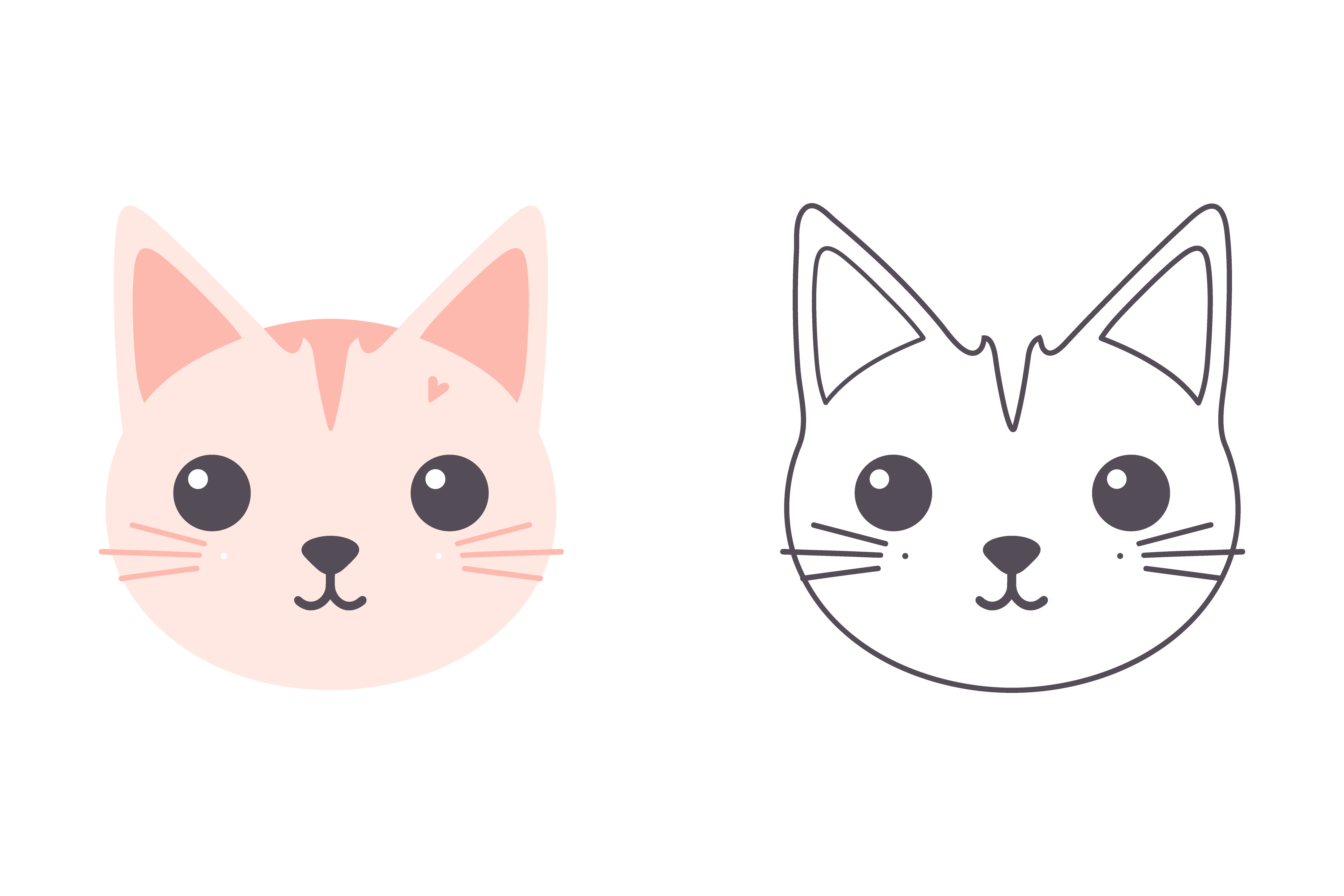 Kawaii Cat Flat Icon Vector, Cat Icons Graphic by T-Shirt Pond