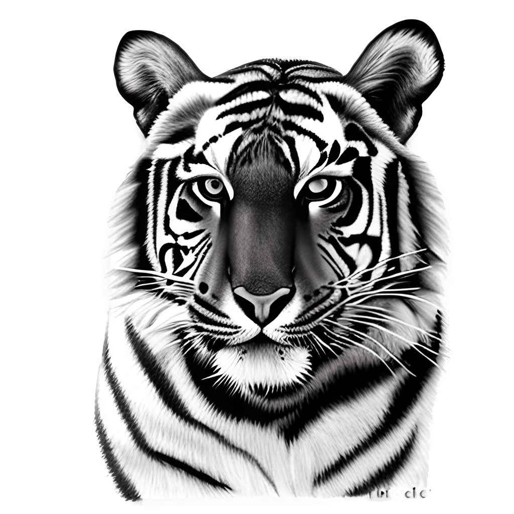 Tiger Wall Art Pencil Sketch 2 Pack 