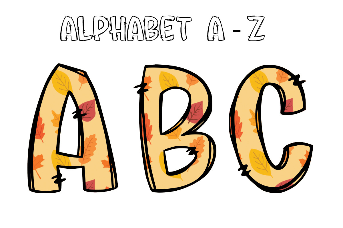 Fall Autumn Alphabet Png Doodle4 Graphic by Digital Creative Art ...