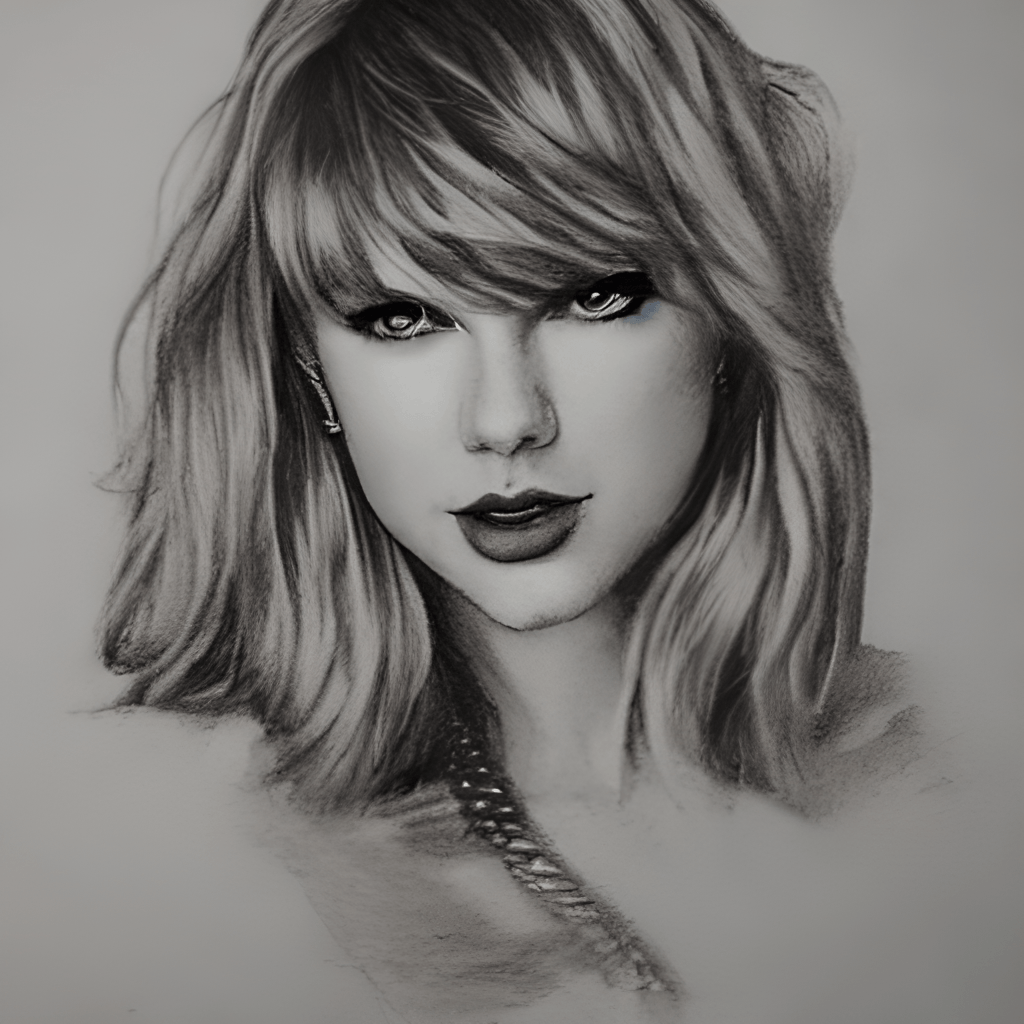 Taylor Swift Joint Pencil Drawing · Creative Fabrica