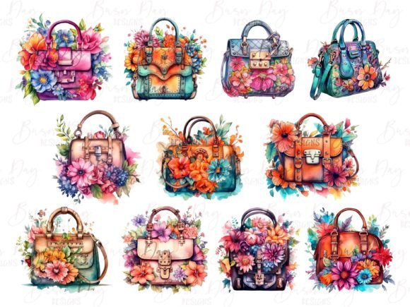 Handbag Watercolor Clipart Graphic by VECTORpro900 · Creative Fabrica