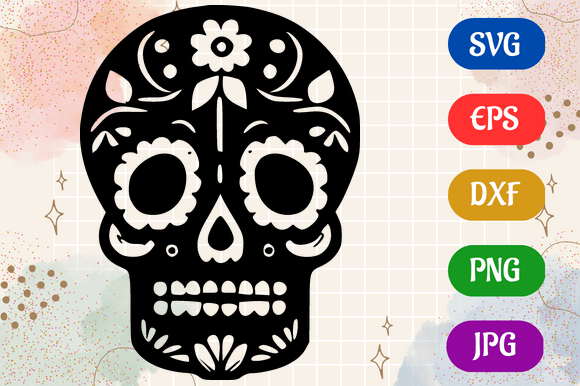 Sugar Skull  SVG EPS DXF PNG JPG Graphic by Creative Oasis