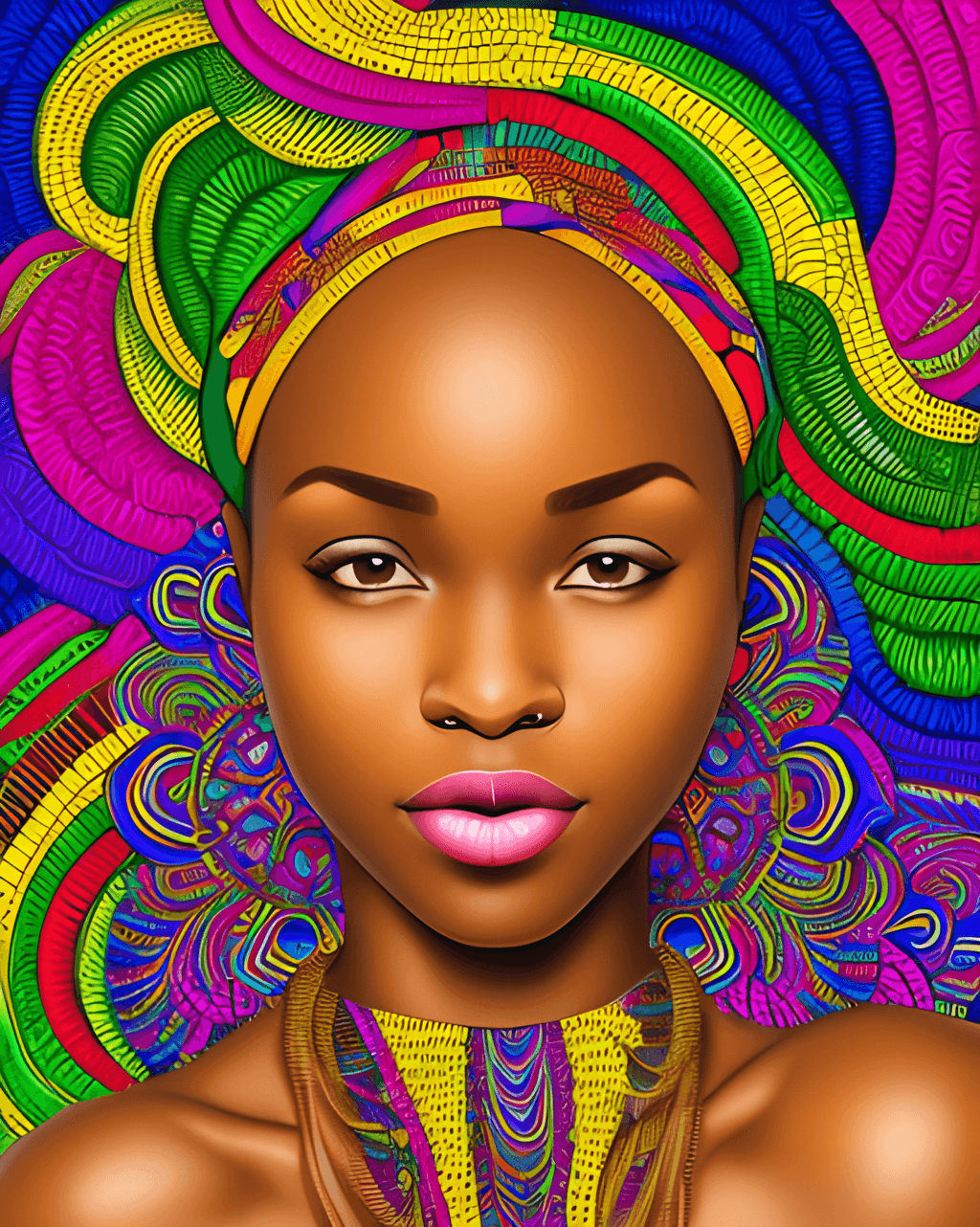 Beautiful Realistic African 8k Closeup Body Shot · Creative Fabrica