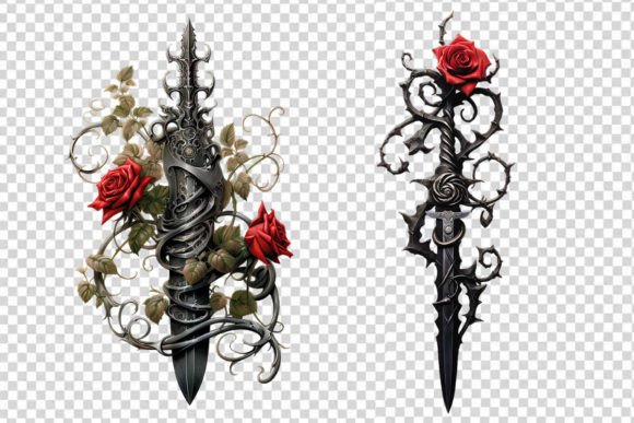 Gothic Floral Knife Clipart Graphic by Best Art Bytes · Creative Fabrica